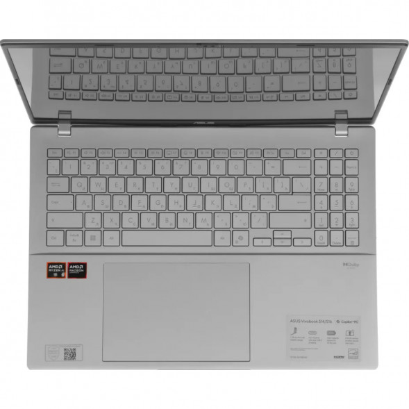 Ноутбук ASUS VivoBook S16 M3607KA-SH131 (16&amp;quot;, OLED, AMD Ryzen AI 5 330 2ГГц, 4 ядра, 16ГБ DDR5, 512ГБ SSD, AMD Radeon 820M, без ОС), серебристый в Томске
