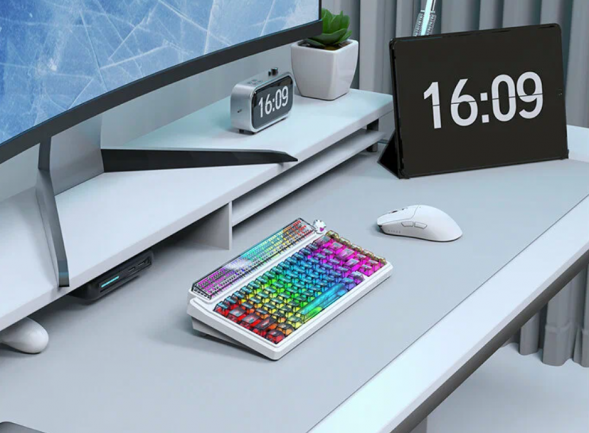 Беспроводная игровая механическая клавиатура Ajazz Pixel 68, 8K, Hot-Swap, RGB, с матричным LED экраном в Томске