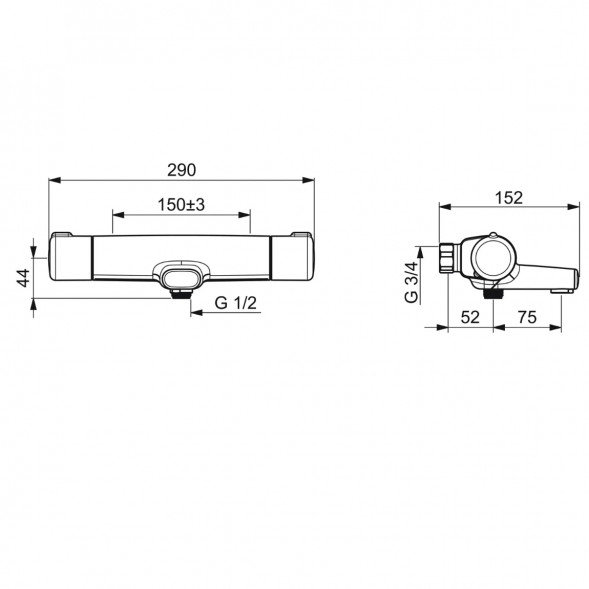 Термостатический смеситель Oras Nova ECO (7462G), хром в Томске